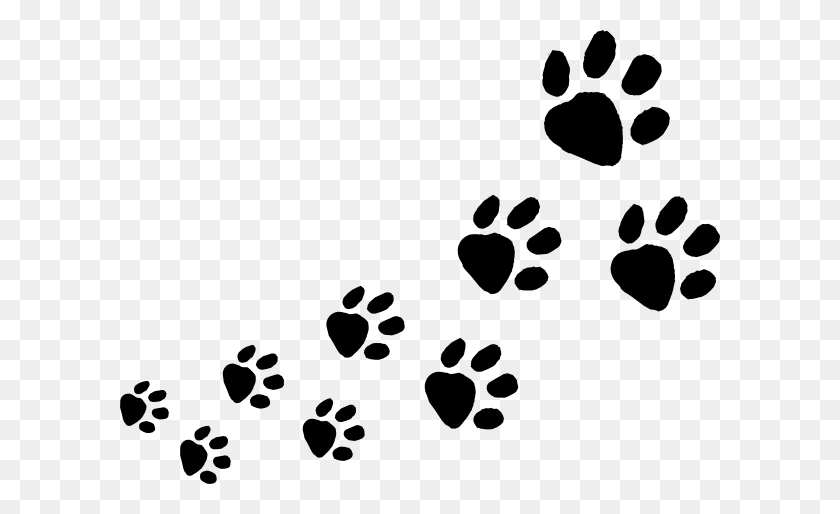 600x454 Dog Footprint Clipart - Footprints Clipart Black And White