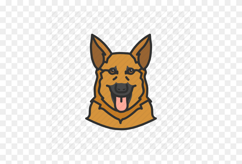 512x512 Dog, German Shepard, Police Dog Icon - German Shepherd PNG