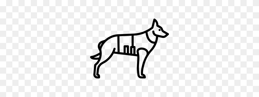 256x256 Dog, German Shepherd, Pet, Police Dog, Animals Icon - German Shepherd Clipart Black And White