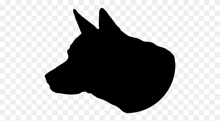 500x402 Dog Head Silhouette - German Shepherd Clipart