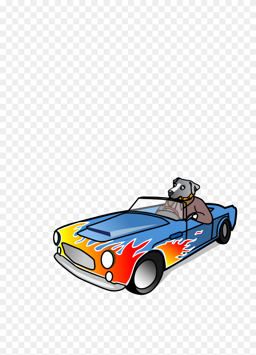 2400x3394 Dog In Sports Car Icons Png - Sports Car PNG