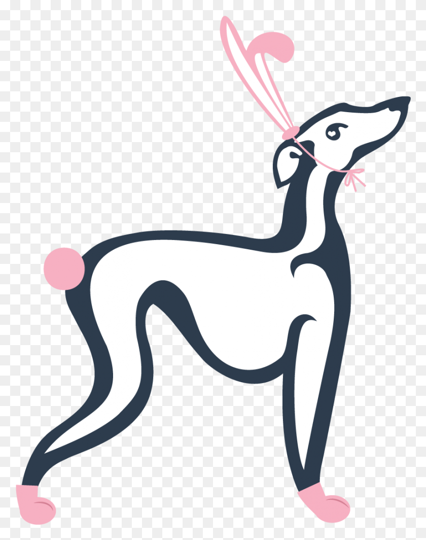 857x1104 Dog Like Mammal Clipart Italian Greyhound Reindeer Pride Parade - Parade Clipart