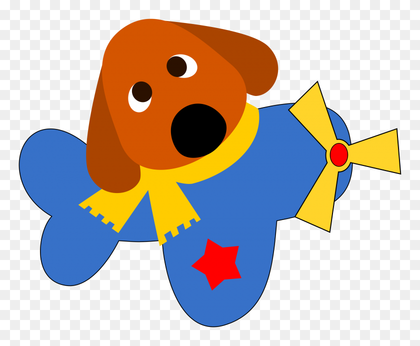 2400x1947 Собака На Самолете Векторное Изображение - Собака Мультфильм Png