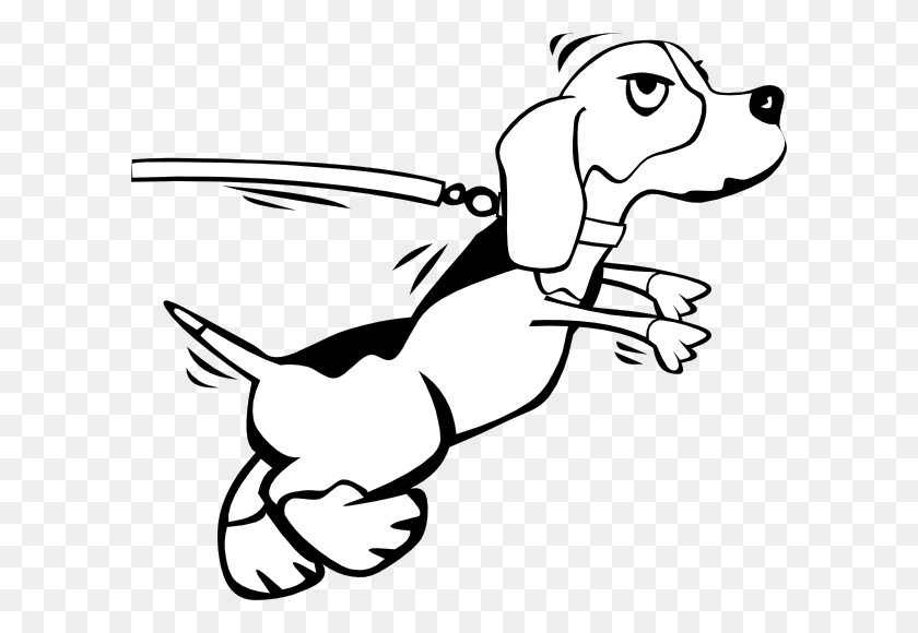 600x520 Dog On Leash Cartoon Clip Art - Dog Walking Clipart