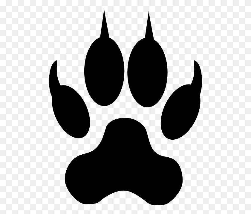512x654 Dog Or Wolf Footstep Track Clipart - Track Clip Art