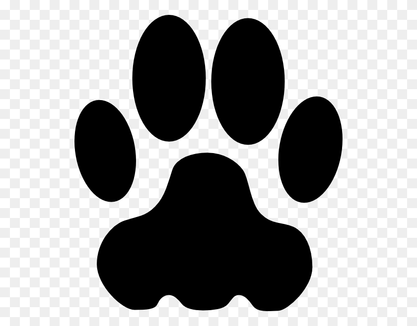 540x598 Dog Paw Border Clipart - Puppy Clipart Black And White