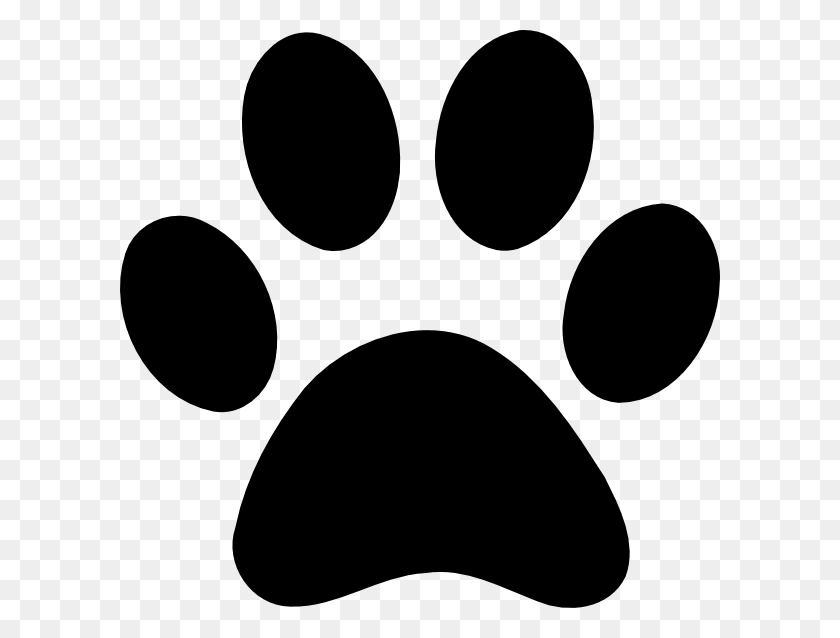 600x578 Dog Paw Cat Footprint Clip Art - Dog Clipart Transparent Background
