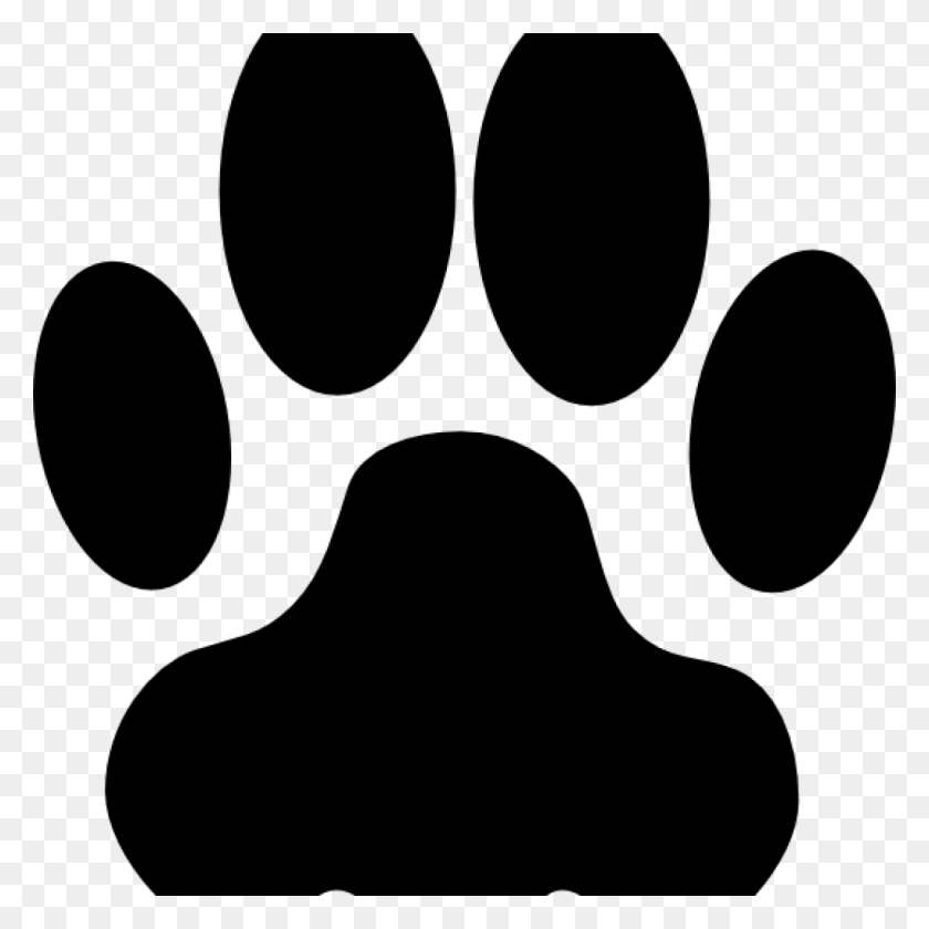 1024x1024 Собака Лапа Картинки На Clker Вектор Онлайн Роялти Классный Клипарт - Классный Клипарт Черный И Белый