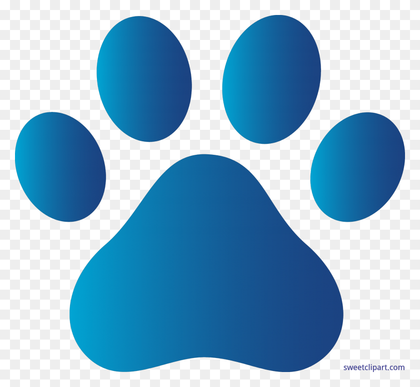 3492x3202 Собака Отпечаток Лапы Синий Клипарт - Собака Печати Клипарт