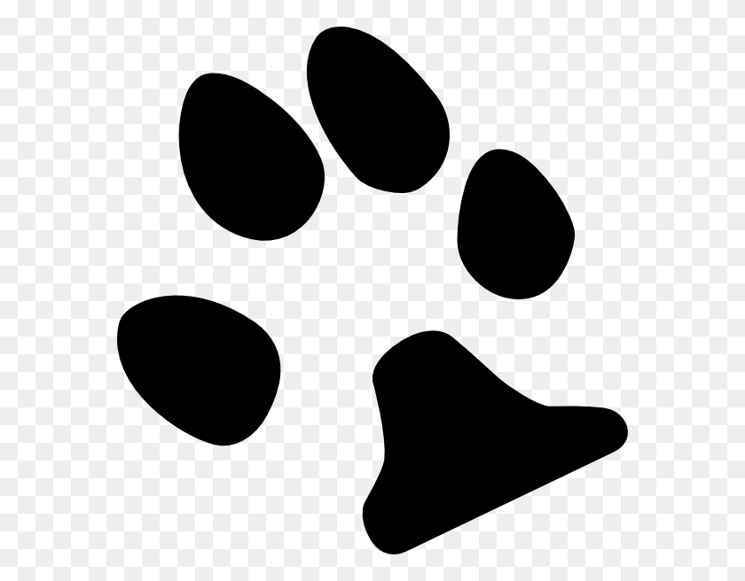 576x596 Dog Paw Print Clip Art Free Download - Bobcat Clipart Black And White