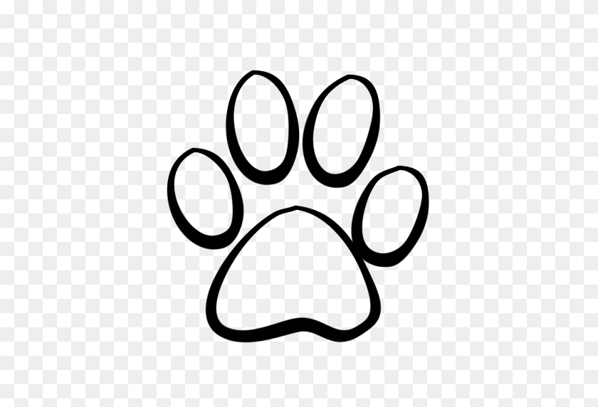 512x512 Dog Paw Print Line Art Dog Cat Clip Art Pet Graphics - Paw Print PNG
