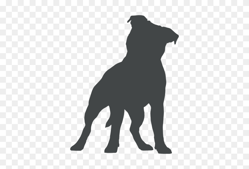 512x512 Dog Silhouette Image Free Download Clip Art - Pitbull Clipart Black And White