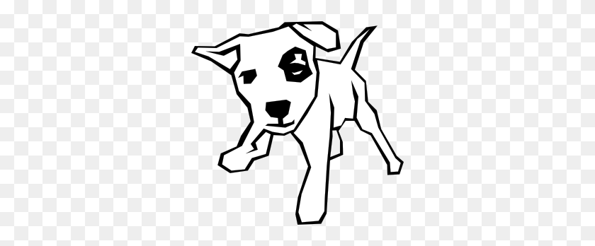 300x288 Dog Simple Drawing Clip Art Free Vector - Chihuahua Clipart Black And White