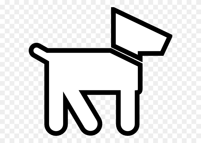 600x540 Собака С Поводком Картинки Черный И Белый - Поводок Клипарт