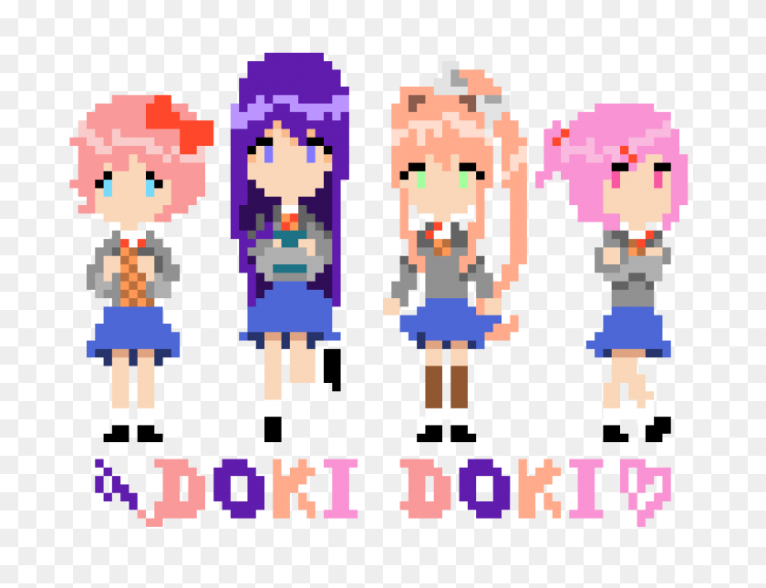 840x630 Doki Doki Literature Club Pixel Art Maker - Doki Doki Literature Club Logotipo Png
