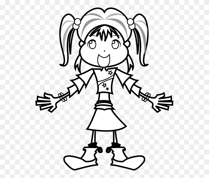 555x654 Doll Clipart Black And White - Rag Doll Clipart