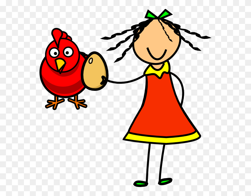576x596 Doll Fed Egg To Hen Clip Art - Little Red Hen Clipart