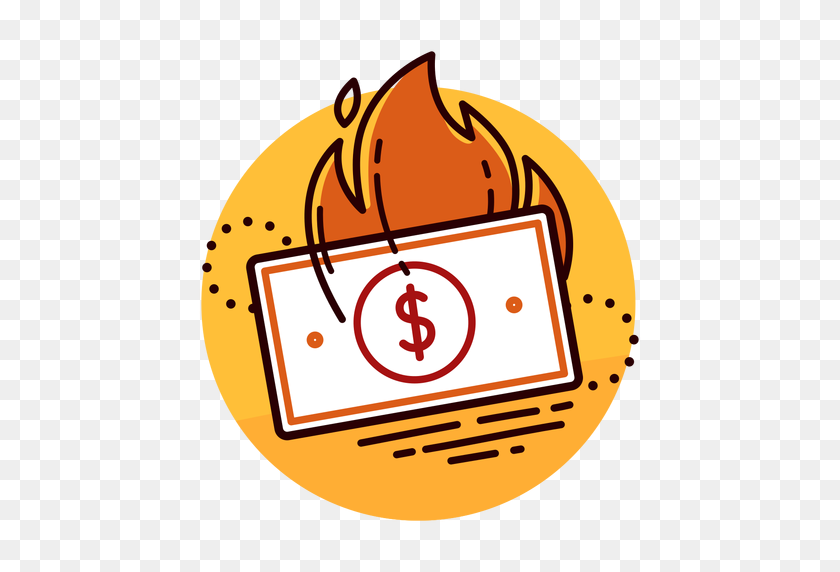 512x512 Dollar Bill Burning Icon - Dollar Bills PNG