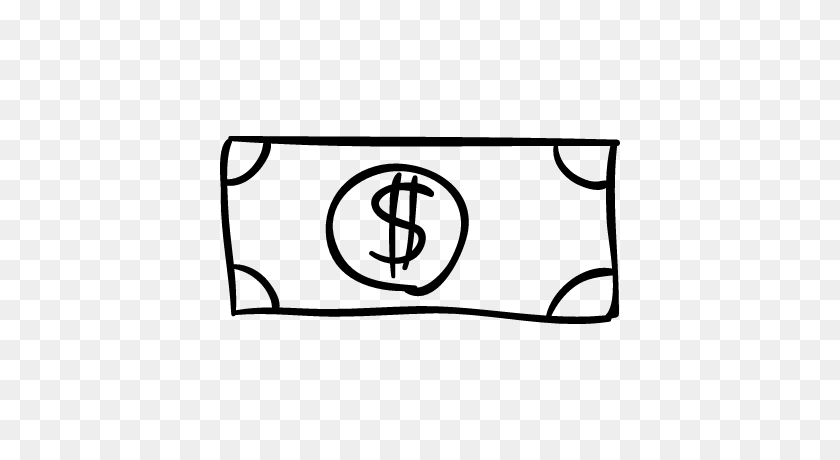 400x400 Dollar Bill Sketched Outline Free Vectors, Logos, Icons - Dollar Bill PNG