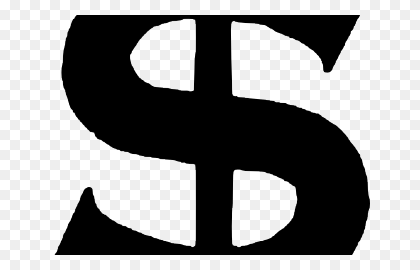 640x480 Clipart De Dólar - Clipart De Dólar En Blanco Y Negro