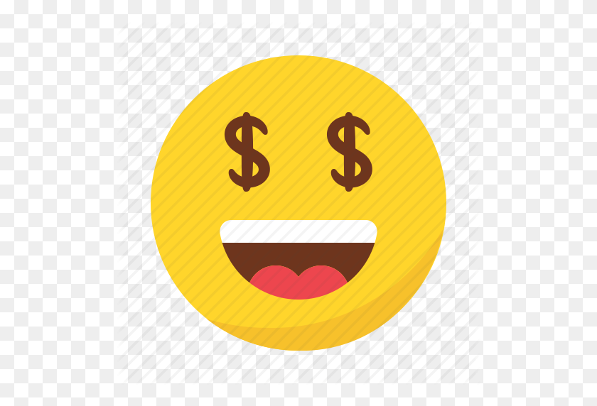 512x512 Dólar, Emoji, Emoticon, Feliz, Dinero, Icono De Sonrisa - Dinero Emoji Png