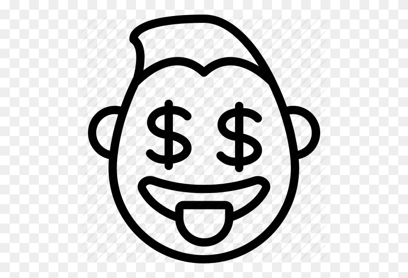 512x512 Dollar, Emojis, Emotion, Face, Guy, Money, Smiley Icon - Smiley Face Clip Art Emotions