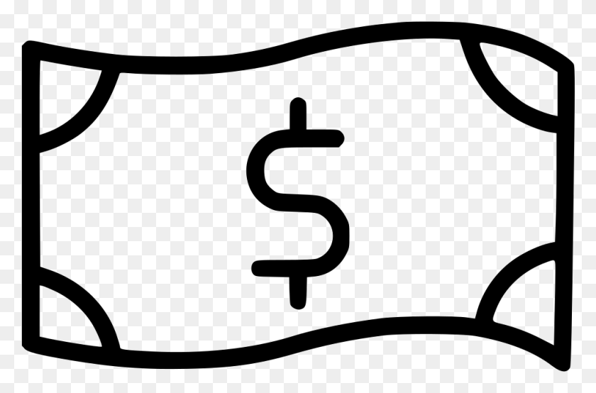 981x622 Dollar Sign Cash Bill Png Icon Free Download - Dollar Bill Clip Art Black And White