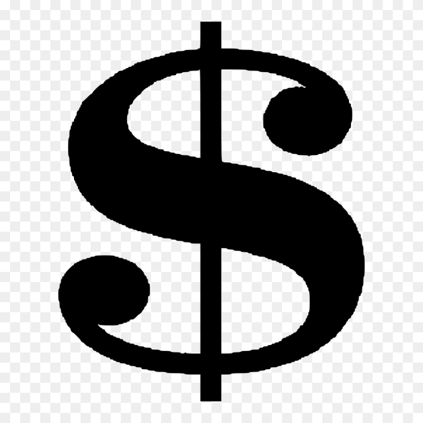 800x800 Dollar Sign Clipart Black And White - Five Dollar Bill Clipart
