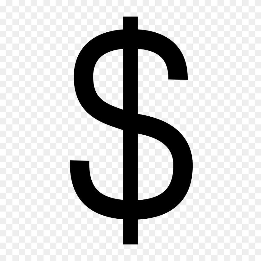 2000x2000 Dollar Sign Currency Symbol Clip Art - 1 Dollar Clipart