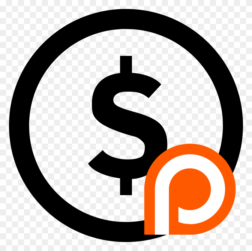 2000x2000 Знак Доллара В Круге С Логотипом Patreon - Значок Patreon Png