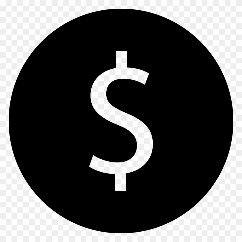 980x980 Знак Доллара Внутри Черного Круга Png Значок Скачать Бесплатно - 100 Долларовая Банкнота Png