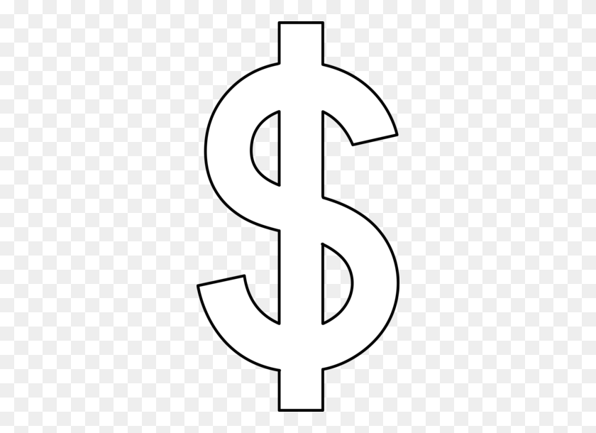 286x550 Знак Доллара Линии Искусства - Заработная Плата Клипарт