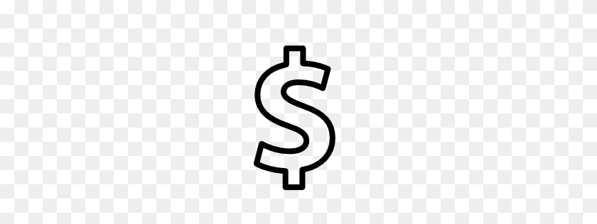256x256 Dollar Symbol Outline Pngicoicns Free Icon Download - Money Sign PNG