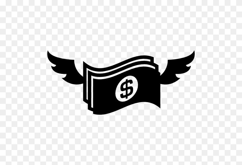 512x512 Dollars Money Bills Paper With Wings - 100 Dollar Bill PNG