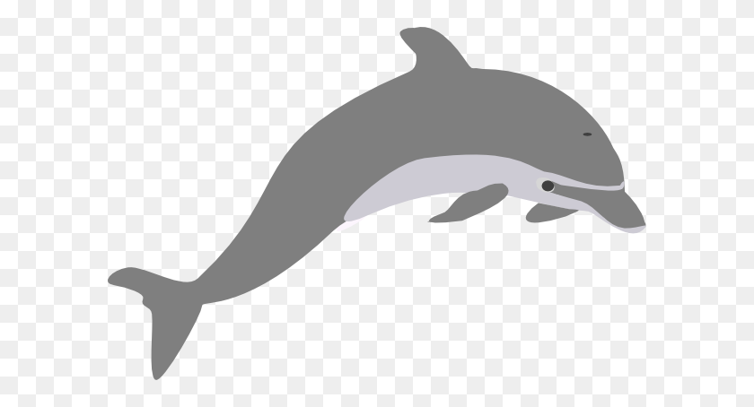 600x394 Дельфин Клипарт Дельфин Контур Серый Клип-Арт В Вектор Кликера - Бесплатный Клипарт Дельфин