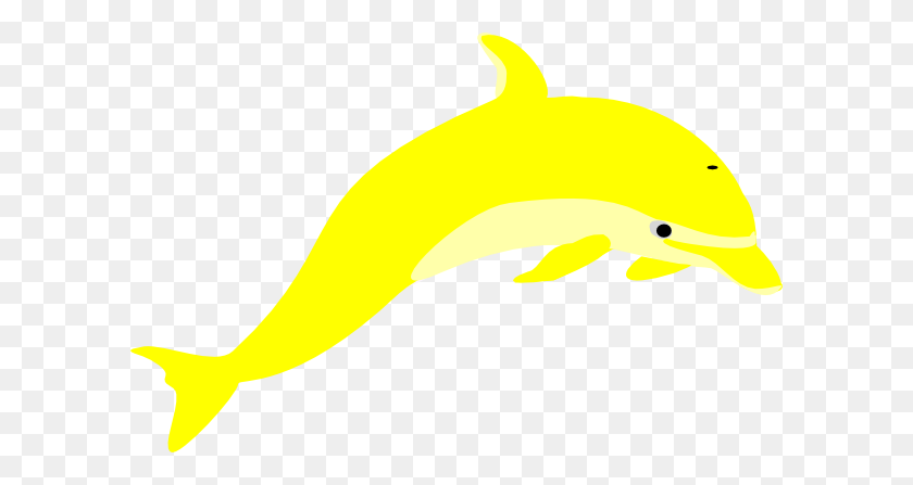 600x387 Желтый Дельфин - Подводные Дельфины Клипарт