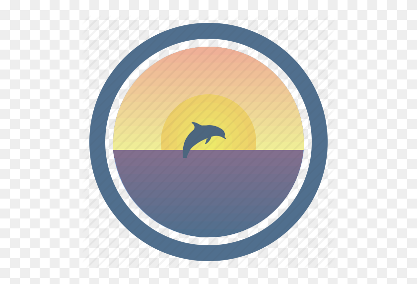 512x512 Dolphin, Dream, Sea, Sunny, Sunset, Sunset And Peep Of Morning Icon - Peep PNG