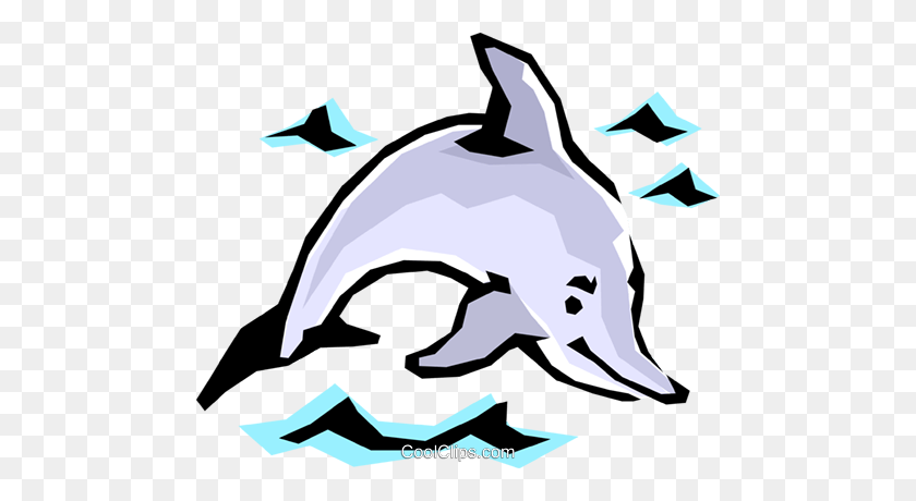 480x400 Dolphin Royalty Free Vector Clip Art Illustration - Porpoise Clipart
