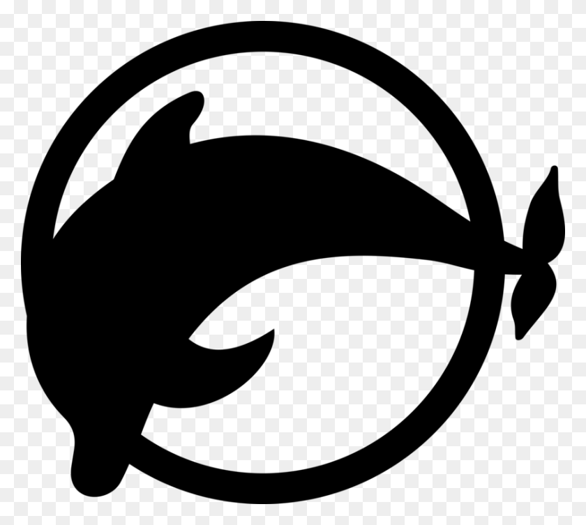 843x750 Dolphin Symbol Emblem Cat Computer Icons - Dolphin Clipart Black And White