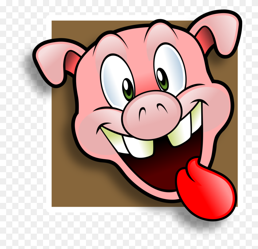 745x750 Domestic Pig Avatar Drawing - Pork Clipart