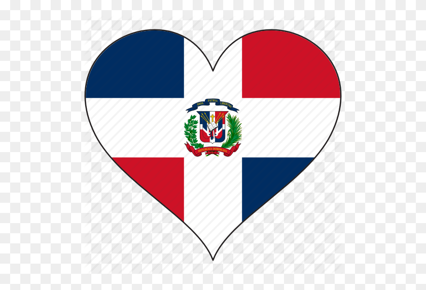 512x512 Dominican Republic, Flag, Heart, National, North America Icon - Dominican Republic Flag PNG