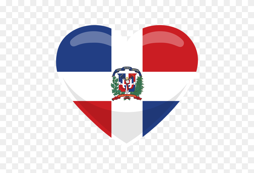 512x512 Dominican Republic Heart Flag - Dominican Flag PNG