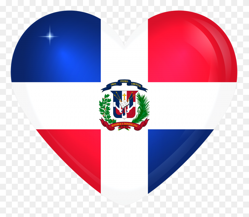 6000x5172 Dominican Republic Large Heart - Dominican Flag PNG