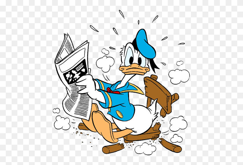 479x510 Donald Duck Clip Art Disney Clip Art Galore - Reading Newspaper Clipart