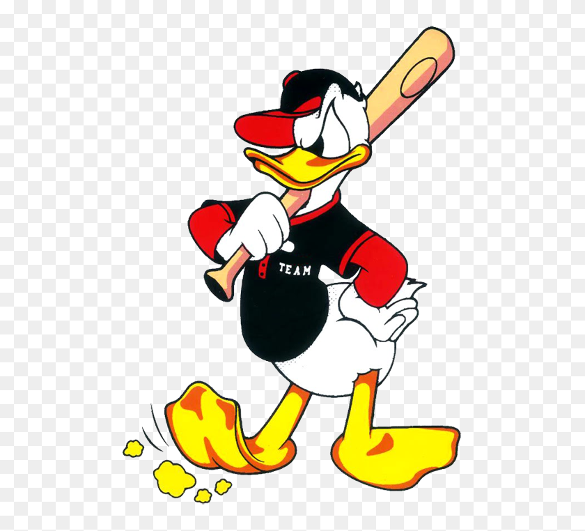 504x702 Donald Duck Clipart Baseball - Clip Art Of Baseball