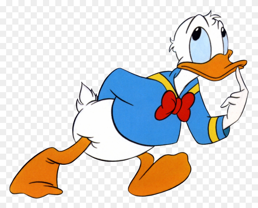 1876x1484 Donald Duck Clipart Aturdido - Pato Con Paraguas Clipart