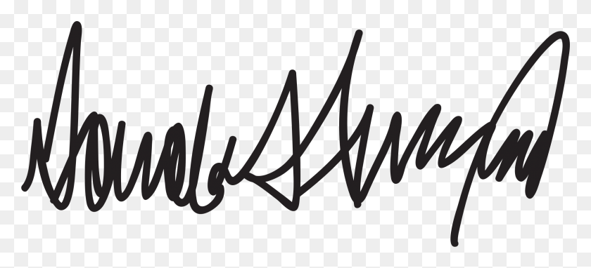 2312x955 Donald Trump Signature Vector Clipart Restoring Liberty - Trump Clipart Black And White