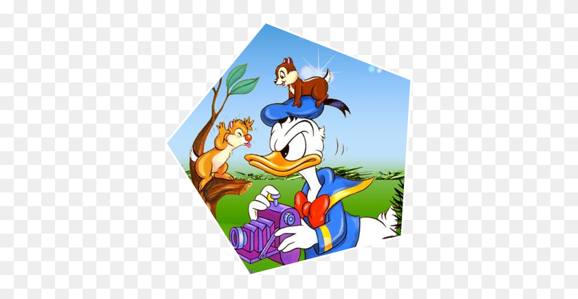 362x375 Donald With Chip And Dale - Chip And Dale Clipart
