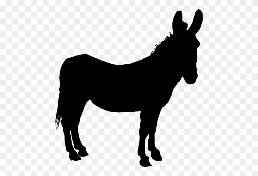 480x515 Donkey Clipart Silhouette - Donkey Clipart