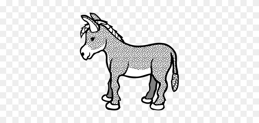 343x340 Donkey Horse Cartoon Drawing Download - Donkey Clipart Black And White